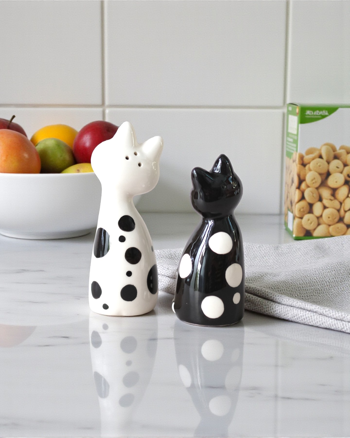  Cặp Tiêu Muối Mèo Trắng Đen 