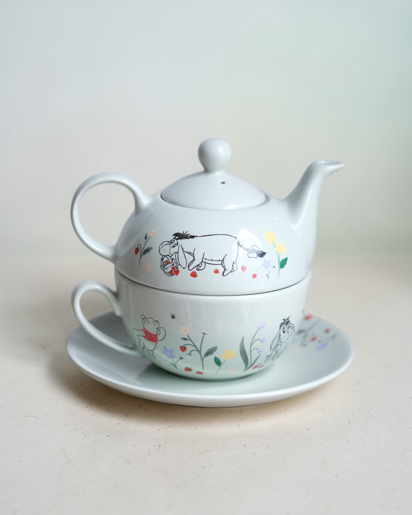 Ấm Trà Solo  Pooh Xanh