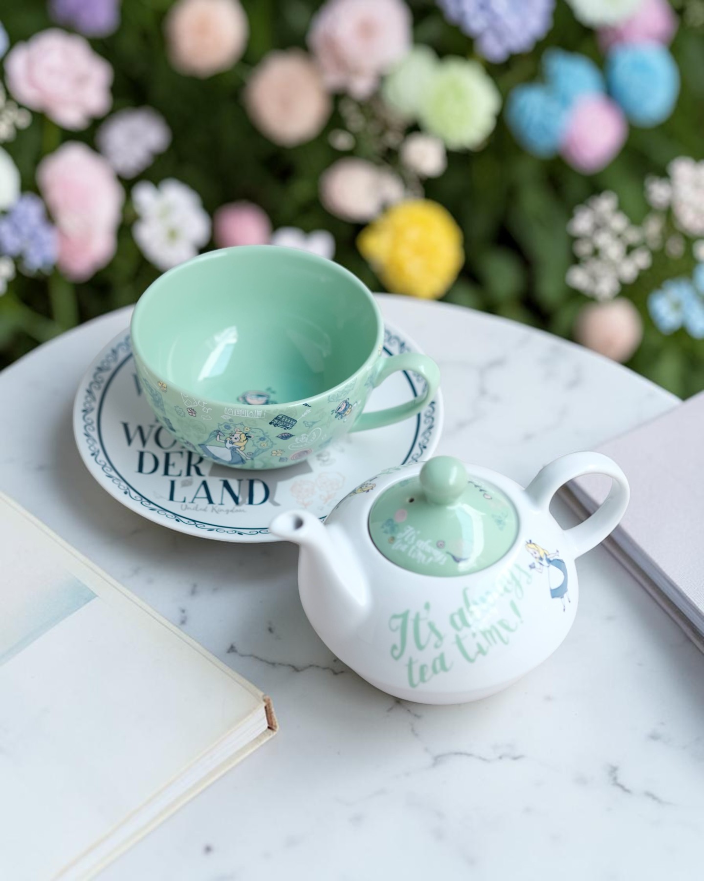 Ấm Trà Một Người Alice Xanh Mint Pastel