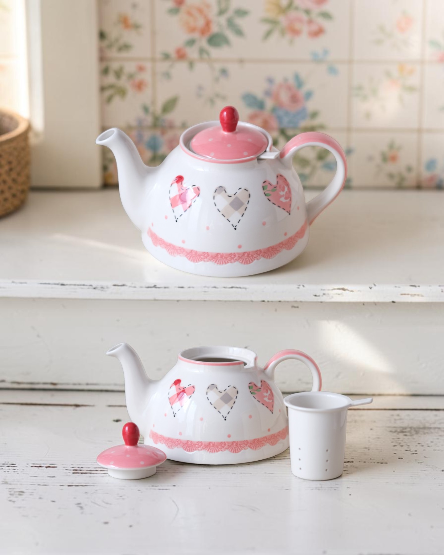 Set Vẽ Tay Pink Heart Vintage 09 món