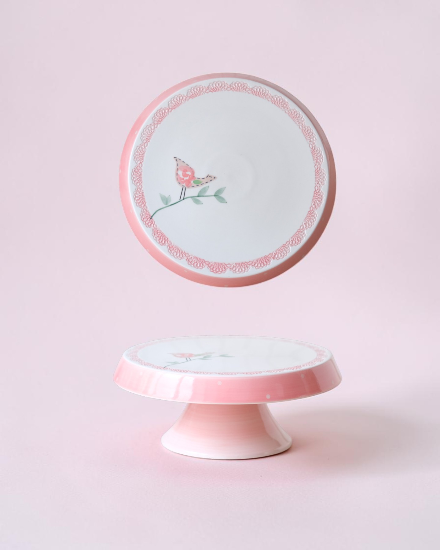 Set Vẽ Tay Pink Bird Vintage 10 món