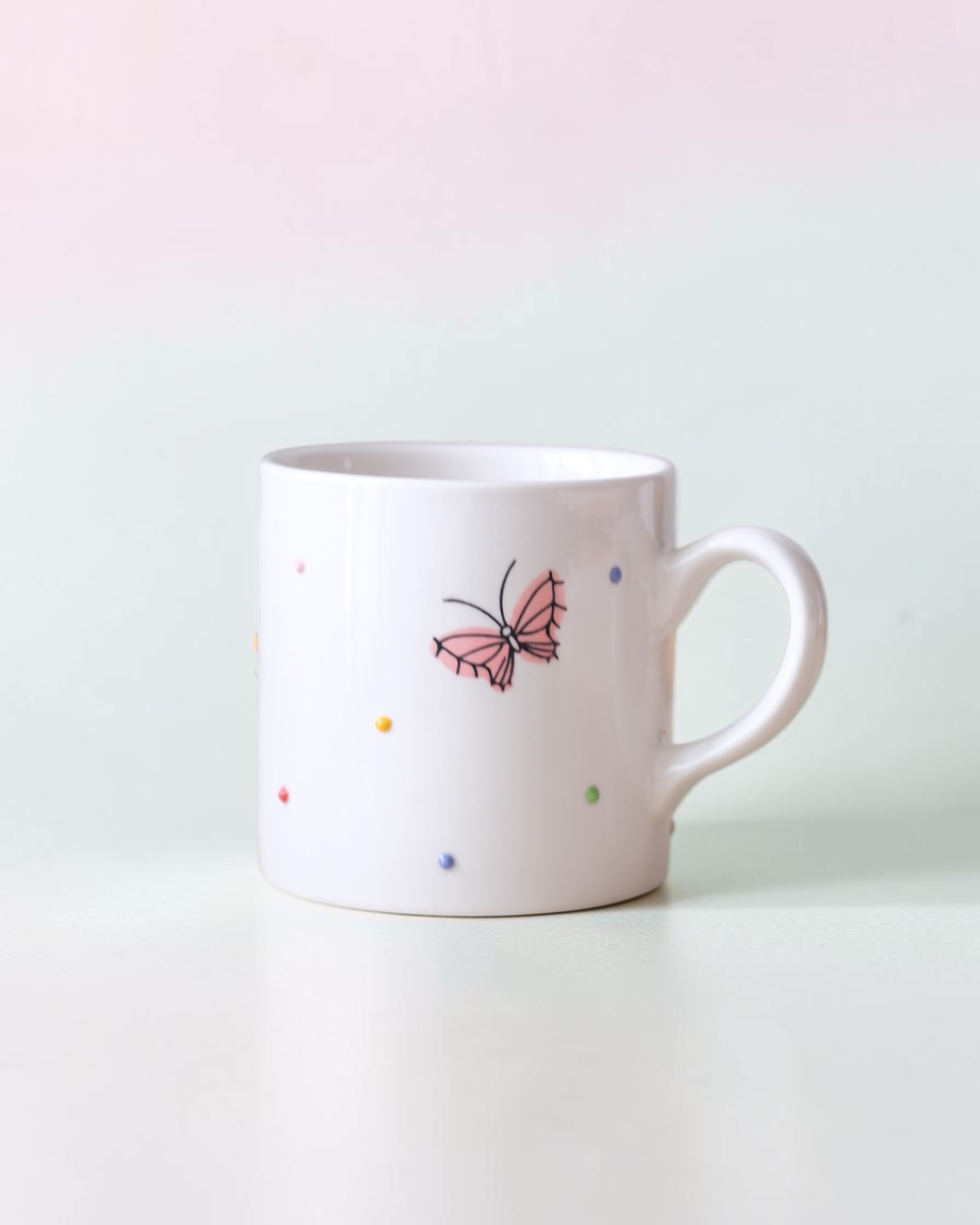 Set 2 ly Chấm Bi màu sắc đắp nổi 