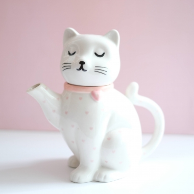Ấm trà Mèo trắng