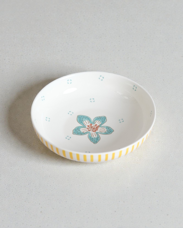 Dĩa Pasta Hoa Xanh Hoạ Tiết Bắc Âu Lớn Scandinavian 