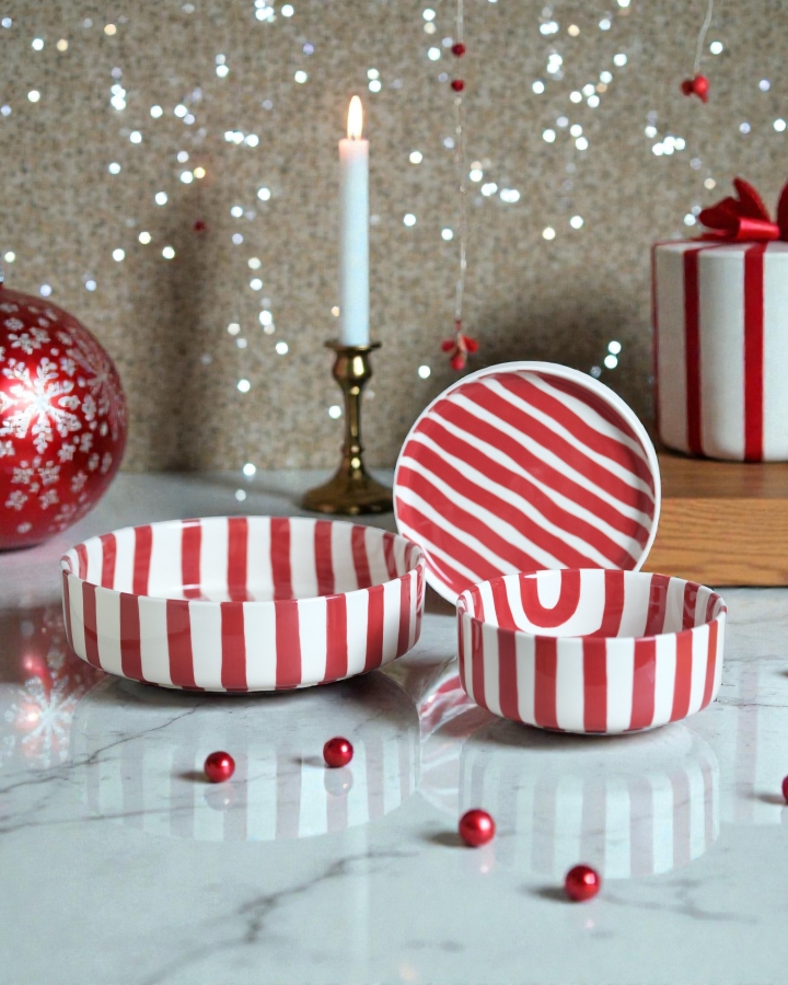 Set 3 Món Kẻ Sọc Đỏ Xmas