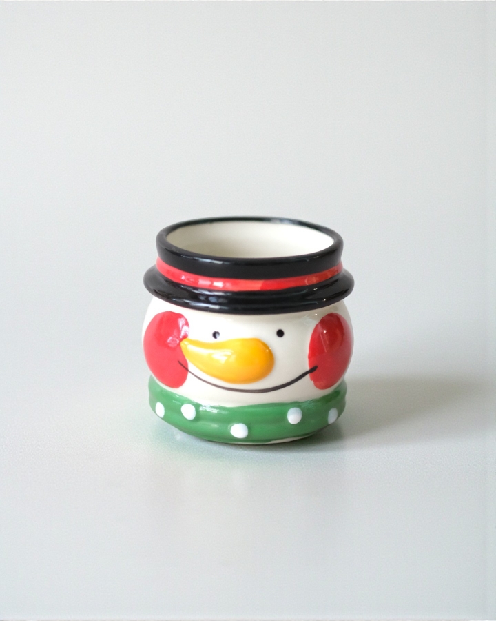 Mini Cup Người Tuyết Khăn Xanh Lá Chấm Bi Trắng 