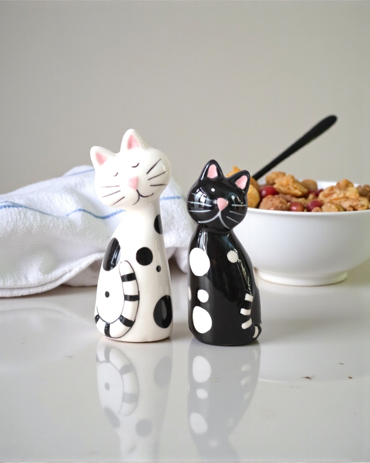  Cặp Tiêu Muối Mèo Trắng Đen 