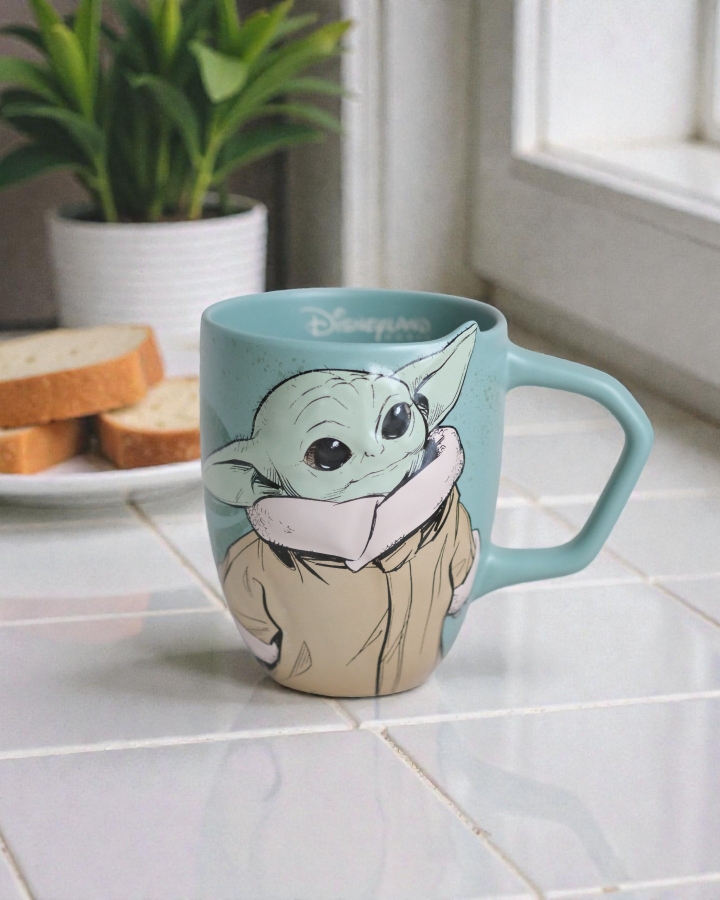 Ly Yoda Baby Xanh 3D