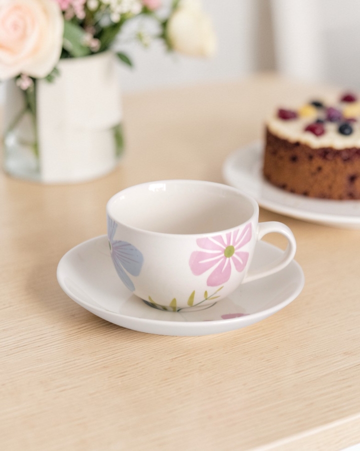 Tách Trà Hoa Tím Cánh Lớn