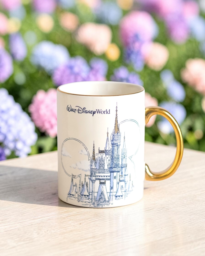 Ly Lâu Đài Trắng Quai Viền Đồng