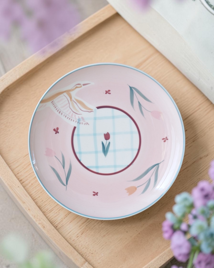 Dĩa Hạc & Tulip Size 25cm