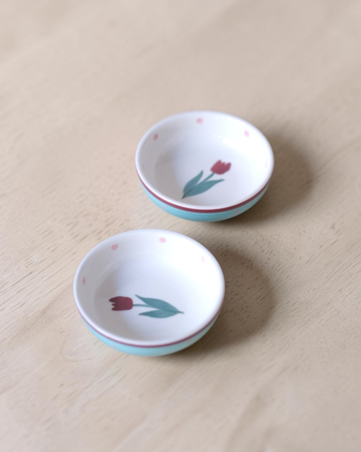 Chén chấm Hạc & Tulip 8cm